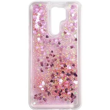 iWill Glitter Liquid Heart Case pro Xiaomi Redmi 9 Pink (DIP123_22)