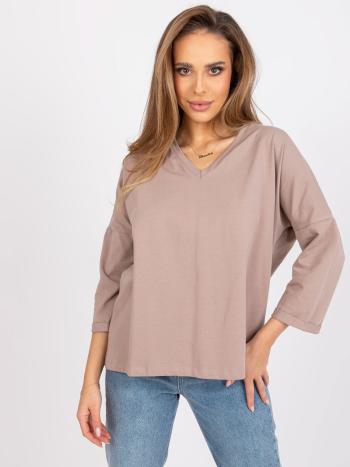 BÉŽOVÁ OVERSIZE HALENKA SYLVIE S KRAJKOVÝMI ZÁDY -RV-BZ-7558.30-BEIGE Velikost: L/XL