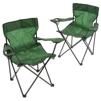 68321 Divero Sada 2 ks skládacích židlí - zelené