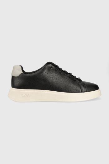 Kožené sneakers boty BOSS Bulton černá barva, 50487262
