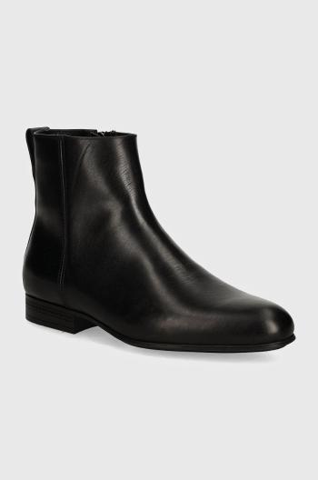 Kožené boty Calvin Klein HM0HM01501 pánské, černá barva, BOOT W ZIP LTH