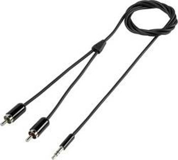 Připojovací kabel SpeaKa, jack zástr. 3.5 mm/2xcinch, černý, 0,8 m