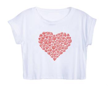 Dámské tričko Organic Crop Top Zamilované srdce