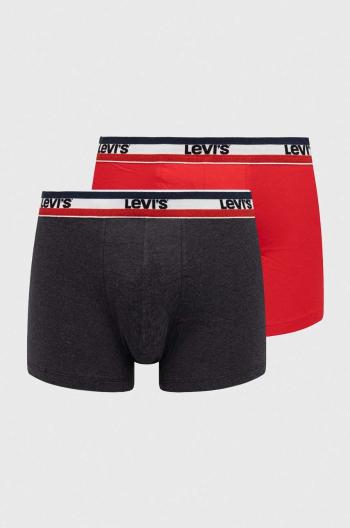 Boxerky Levi's 2-pack pánské, červená barva, 37149.0817-004