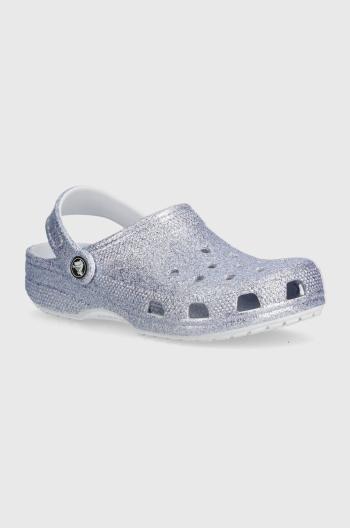 Dětské pantofle Crocs Classic Glitter Clog fialová barva