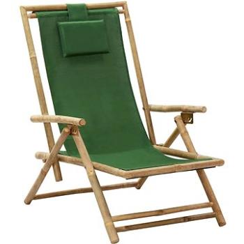 Polohovací relaxační křeslo zelené bambus a textil (313027)