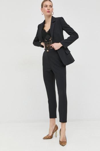 Kalhoty Elisabetta Franchi dámské, černá barva, fason cargo, high waist