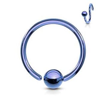 Šperky4U Piercing - kruh modrý, rozměr 0,8 x 8 mm, kulička 3 mm - K1002B-08083