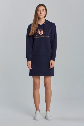 MIKINOVÉ ŠATY GANT ARCHIVE SHIELD HOODIE DRESS modrá XL