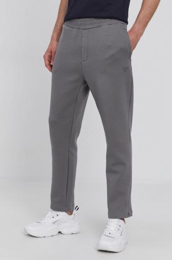 Kalhoty Guess pánské, šedá barva, hladké