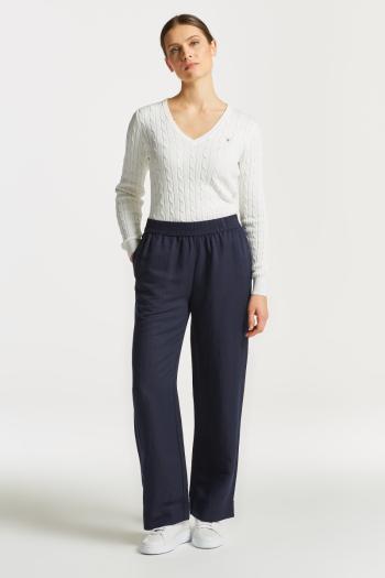 KALHOTY GANT LINEN VISCOSE PULL-ON PANTS modrá 36