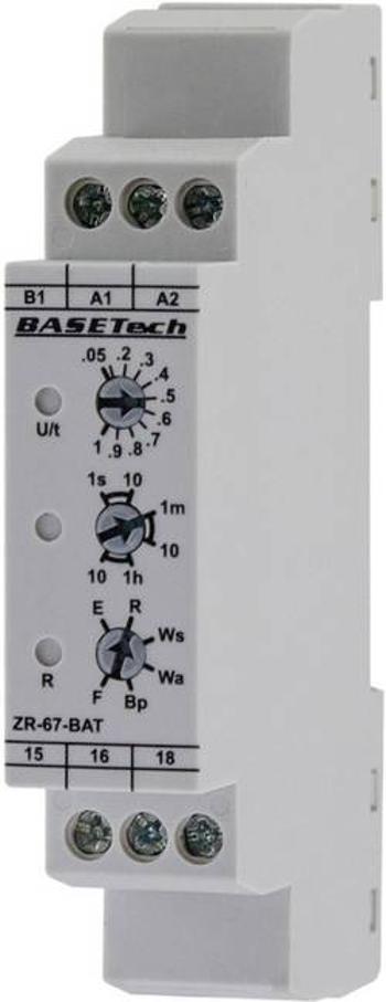 Multifunkční časové relé Basetech ZR-67-BAT, čas.rozsah: 0.05 s - 10 h, 1 přepínací kontakt