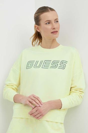 Mikina Guess SKYLAR dámská, zelená barva, s aplikací, V4GQ07 K8802