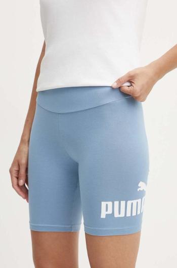 Kraťasy Puma dámské, fialová barva, s potiskem, high waist, 848347.