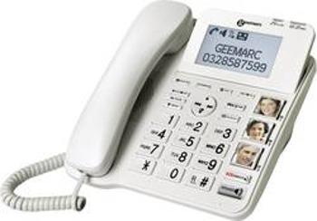 Šňůrový telefon pro seniory Geemarc CL595 záznamník, handsfree, optická signalizace hovoru, kompatibilní s naslouchadly , vč. nouzového terminálu, se 