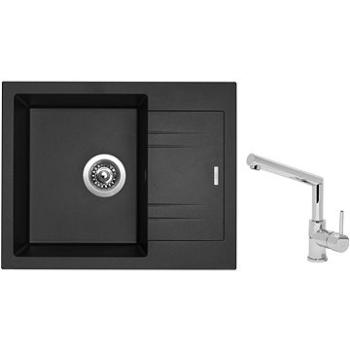 SINKS LINEA 600 N Metalblack + SINKS MIX 350P (LI60074NMI350P)