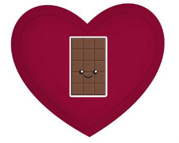 Polštář Srdce Kawaii chocolate