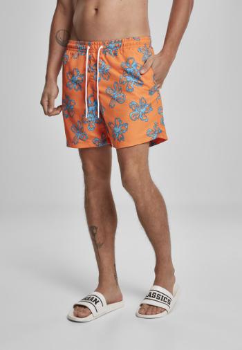 Urban Classics Floral Swim Shorts orange - M