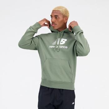 New Balance ESSENTIALS STACKED LOGO FRENCH TERRY HOODIE Pánská mikina, zelená, velikost