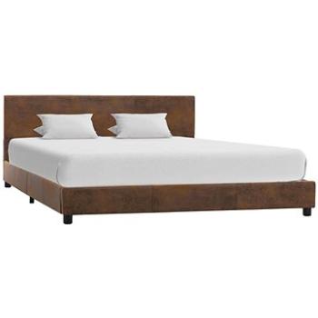 Rám postele hnědý umělá broušená kůže 120x200 cm (284782)