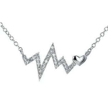 NUBIS® Střibrný náhrdelník s přívěškem - heart beat - NB-2127