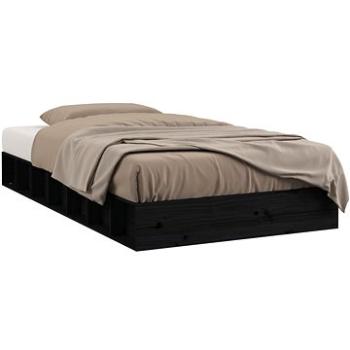 Rám postele černý 140 × 190 cm masivní dřevo, 820720 (820720)