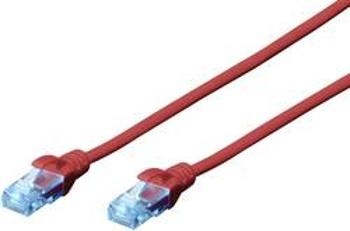 Síťový kabel RJ45 Digitus DK-1512-100/R, CAT 5e, U/UTP, 10.00 m, červená