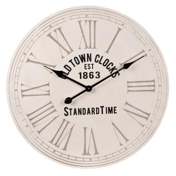 Krémové nástěnné hodiny Old town clocks - Ø 60*4 cm 5KL0135