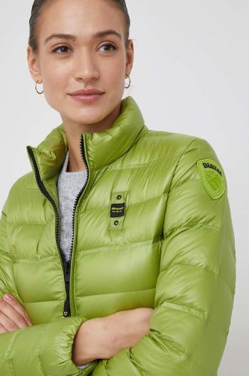 Péřová bunda Blauer dámská, zelená barva, přechodná