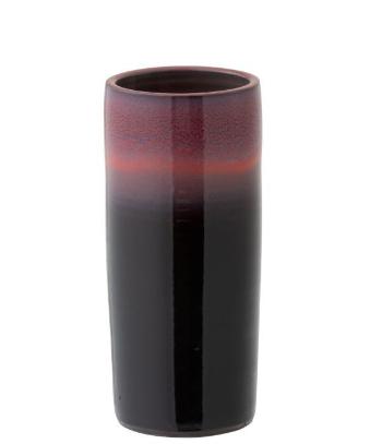 Keramická černo-červená váza Transition - Ø 15*35 cm 98537