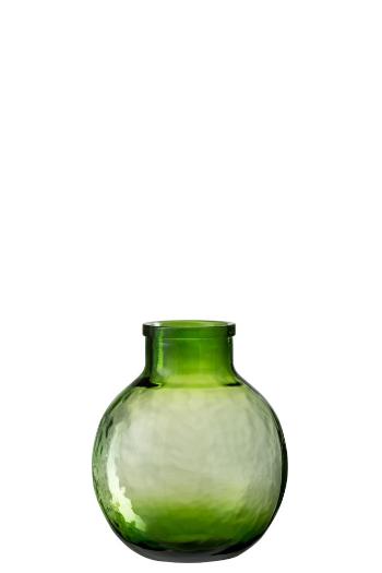 Skleněná zelená,transparentní váza baňka  - Ø 24*31 cm 4193