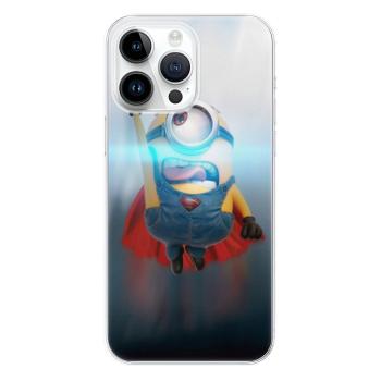 Odolné silikonové pouzdro iSaprio - Mimons Superman 02 - iPhone 15 Pro Max