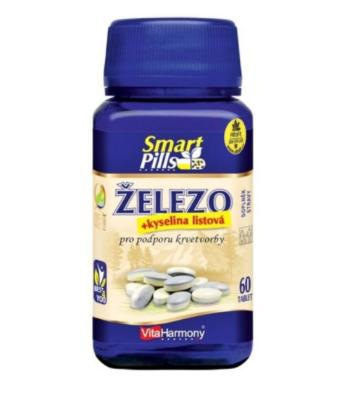 VitaHarmony Železo 20 mg + Kyselina listová SmartPills 60 tablet