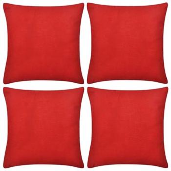 4 červené povlaky na polštářky bavlněné 80 × 80 cm
