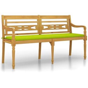 SHUMEE Lavice Batavia se zelenou poduškou 150 cm teak 3100837 (3100837)