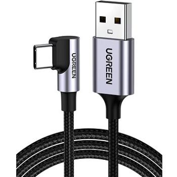UGREEN USB-A Male to USB-C Male 3.0 3A 90-Degree Angled Cable 1m Black (20299)