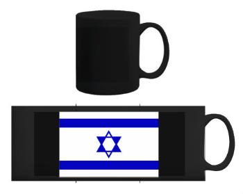 Černý hrnek Izrael