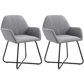 Jídelní židle 2 ks světle šedé textil (249807)
