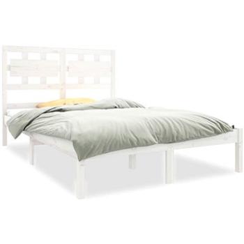 Rám postele bílý masivní dřevo 140 × 190 cm, 3105646 (3105646)