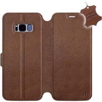 Flip pouzdro na mobil Samsung Galaxy S8 - Hnědé - kožené -  Brown Leather (5903226498048)