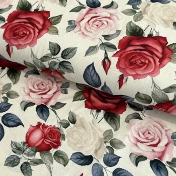 Úplet VISCOSE LYCRA HEAVY Old english flowers C digital print