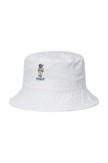 Dětský bavlněný klobouk Polo Ralph Lauren bílá barva, 323945504001