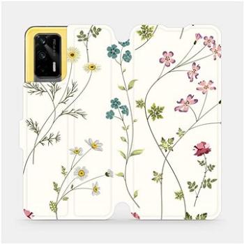 Flipové pouzdro na mobil Realme GT 5G - MD03S Tenké rostlinky s květy (5903516667505)
