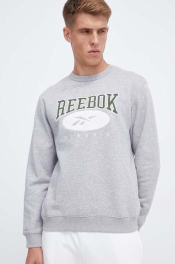 Mikina Reebok Classic pánská, šedá barva, s aplikací