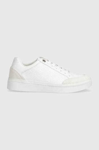 Kožené sneakers boty Tommy Hilfiger COURT SNEAKER MONOGRAM bílá barva, FW0FW07812