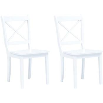 Jídelní židle 2 ks bílé masivní kaučukovník (247356)