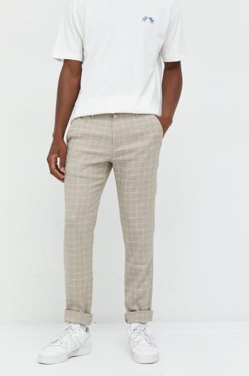 Kalhoty Hollister Co. pánské, béžová barva, ve střihu chinos