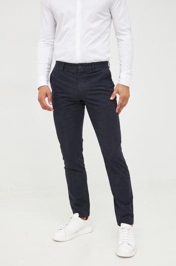 Kalhoty PS Paul Smith pánské, tmavomodrá barva, jednoduché