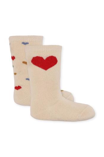 Dětské ponožky Konges Sløjd 2-pack béžová barva