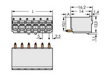 Konektor do DPS WAGO 2092-1180-100, 50.00 mm, pólů 10, rozteč 5 mm, 100 ks